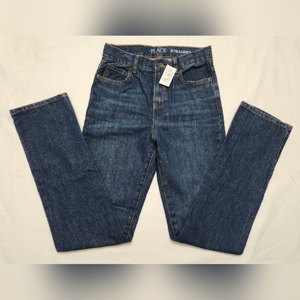 The Children's Place Boy's Straight Slim Adjustable Waist Jeans Size 16 Slim NWT - Picture 2 of 5